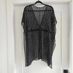 Chic Black Lace Swim Coverup Size L/XL